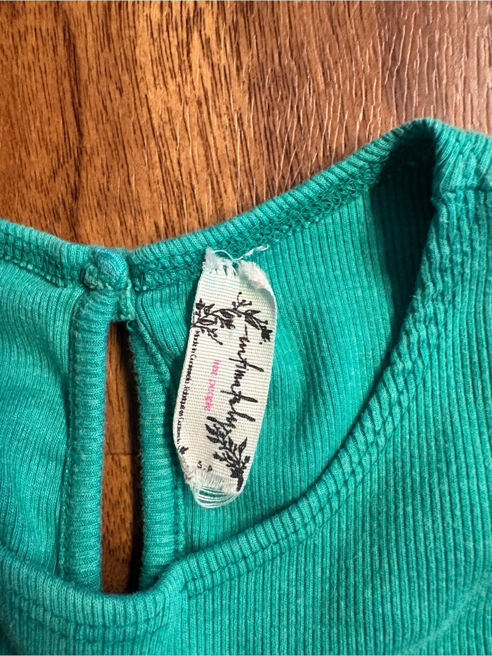 Free People Ribbed Scoop Neck Tank in Teal Green